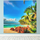 Een tropisch paradijs. canvas afdruk (Insitu (Houten vloer))