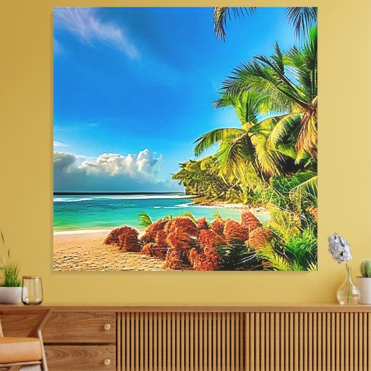 Een tropisch paradijs. canvas afdruk (Insitu (Woonkamer))