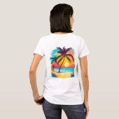 Een tropisch paradijs met palmbomen, zandstranden t-shirt (Achterkant volledig)