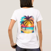 Een tropisch paradijs met palmbomen, zandstranden t-shirt (Achterkant)