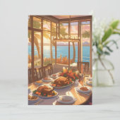 Een Tropisch Thanksgiving Feest = Wenskaart Kaart (Staand voorkant)