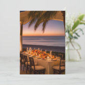 Een tropisch thanksgivingdiner in de avond kaart (Staand voorkant)