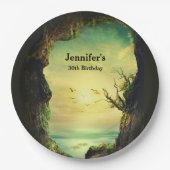 Een Tropisch Zee foto van afgelopen dag negeren Papieren Bordje (Voorkant)