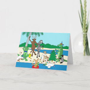Een Tropische Beach Holiday Greep Feestdagen Kaart