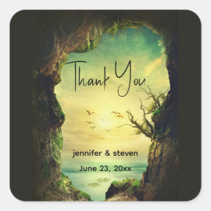 Een Tropische gebeurtenis van het Zee vergeten Dan Vierkante Sticker