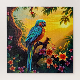 Een tropische papegaai legpuzzel