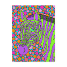 Een tropische Zebra Stripes Mosaic Paars Green Fun
