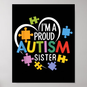 Een Trots Autisme Zus Bewustzijn Liefde Hart Puzze Poster