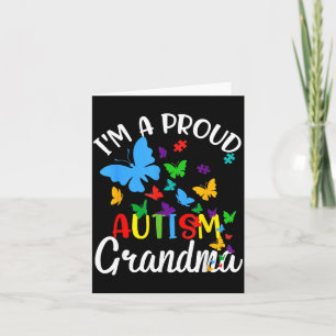 Een trotse autisme-oma puzzel lint vlinder kaart