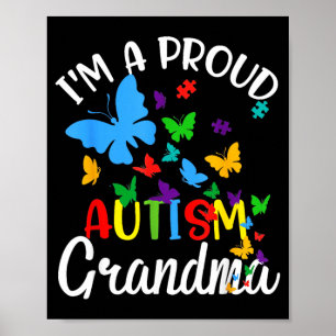 Een trotse autisme-oma puzzel lint vlinder poster