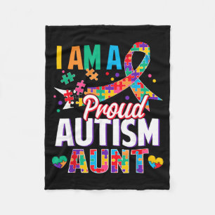 Een trotse autisme tante autisme bewustzijn puzzel fleece deken