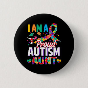 Een trotse autisme-tante Autisme bewustzijn puzzel Ronde Button 5,7 Cm