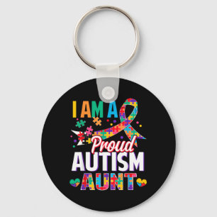 Een trotse autisme-tante Autisme bewustzijn puzzel Sleutelhanger