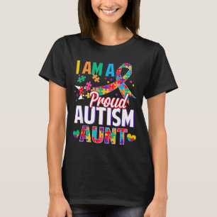 Een trotse autisme tante autisme bewustzijn puzzel t-shirt