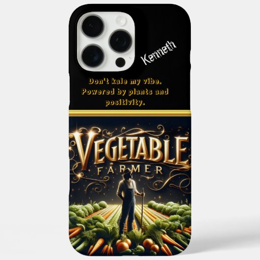 Een trotse boer staat tussen de levendige groenter Case-Mate iPhone case (Achterkant)