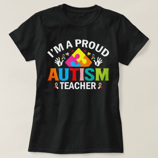 Een trotse leraar van autisme studenten t-shirt (Design voorkant)