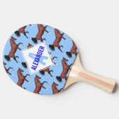 Een Trotting Bay Arabian Horses Pattern Monogram F Tafeltennisbatje (Zijkant)