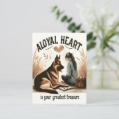 Een trouw hart en een trouwe vriend briefkaart (Staand voorkant)