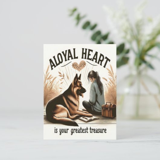 Een trouw hart en een trouwe vriend briefkaart (Staand voorkant)