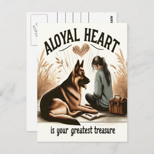 Een trouw hart en een trouwe vriend briefkaart (Voorkant / Achterkant)