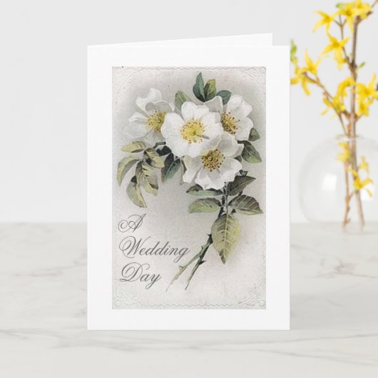 Een trouwdag Kaart (Gele Bloem)