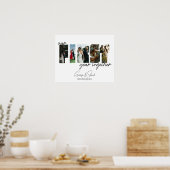 Een trouwdagfoto van het eerste jaar bij elkaar poster (Keuken)