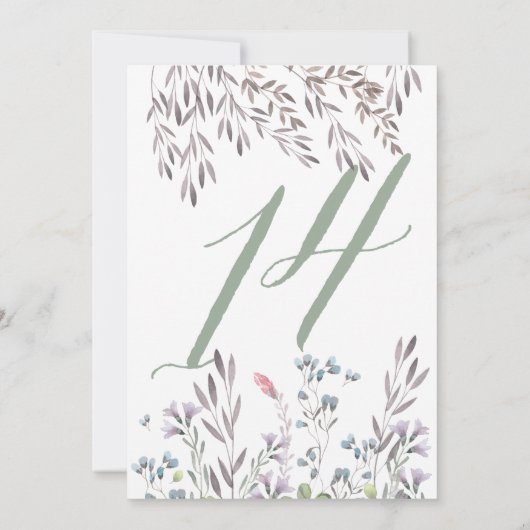 Een trouwtafel met wilde bloemen Nr. 14 dubbelzijd Kaart (Achterkant)