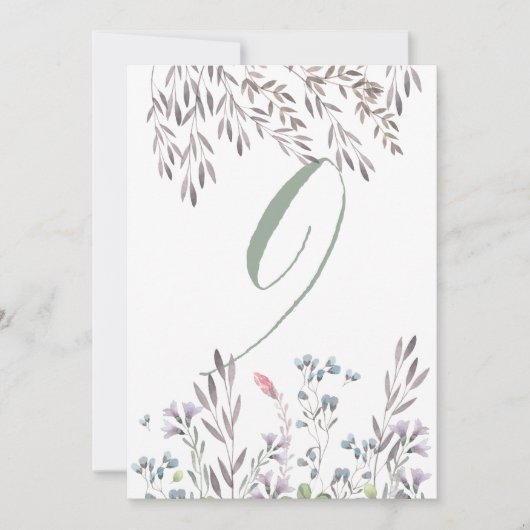 Een trouwtafel met wilde bloemen Nr. 9 dubbelzijdi Kaart (Voorkant)