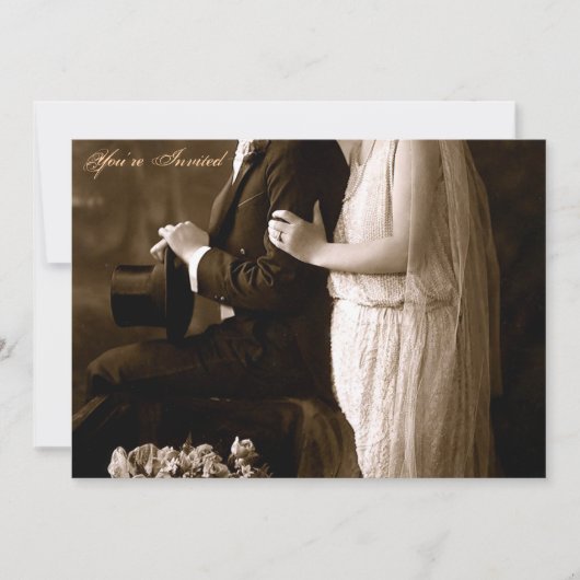 Een trouwuitnodiging uit de jaren 20 kaart (Voorkant)