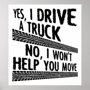 Een Truck Funny Poster rijden