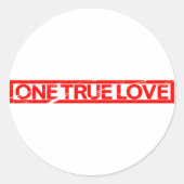 Eén True Love Stamp Ronde Sticker (Voorkant)