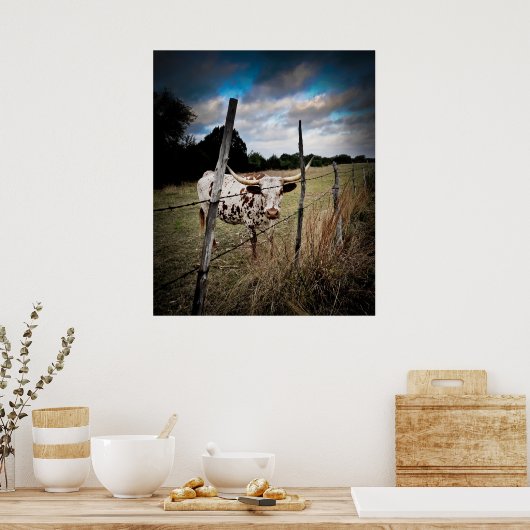 Een True Texas Longhorn Poster (Keuken)