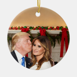 Een Trump Kerstmis: Donald en Melania Keramisch Ornament