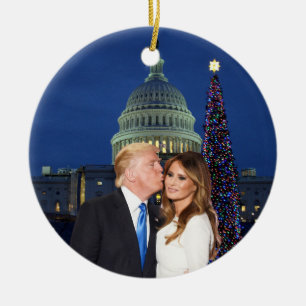 Een Trump Kerstmis: Donald en Melania Keramisch Ornament