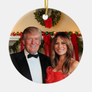 Een Trump Kerstmis: Donald en Melania Keramisch Ornament