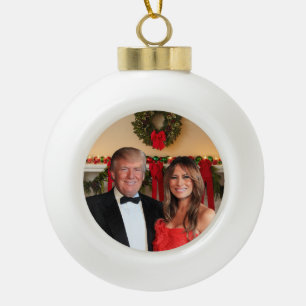 Een Trump Kerstmis: Donald en Melania Keramische Bal Ornament