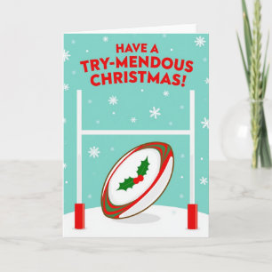 Een Trymendous Kerstmis Rugby Kaart