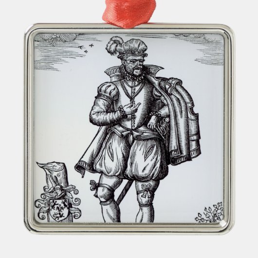 Een Tudor Gentleman Metalen Ornament (Voorkant)