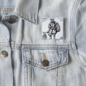 Een Tudor Gentleman Vierkante Button 5,1 Cm (In situ)