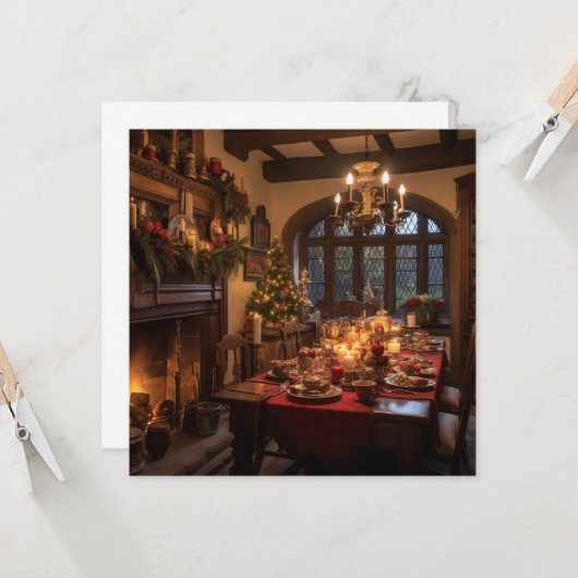 Een Tudor Kerst Kaart (Voorkant / Achterkant in situ)