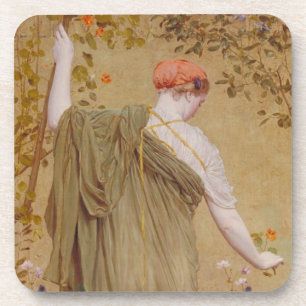 Een tuin door Albert Joseph Moore, vintage portret Bier Onderzetter