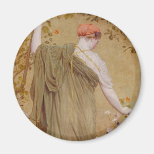 Een tuin door Albert Joseph Moore, vintage portret Magneet