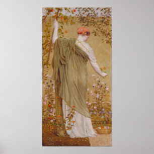 Een tuin door Albert Joseph Moore, vintage portret Poster