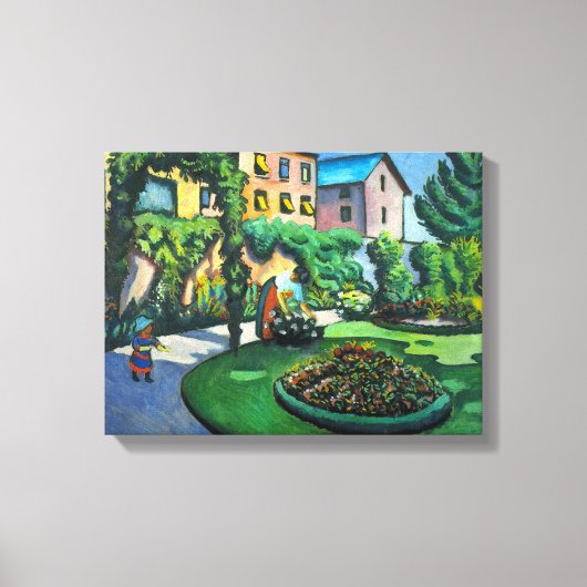 Een tuin, Gartenbild door August Macke,  kunst Canvas Afdruk (Voorkant)