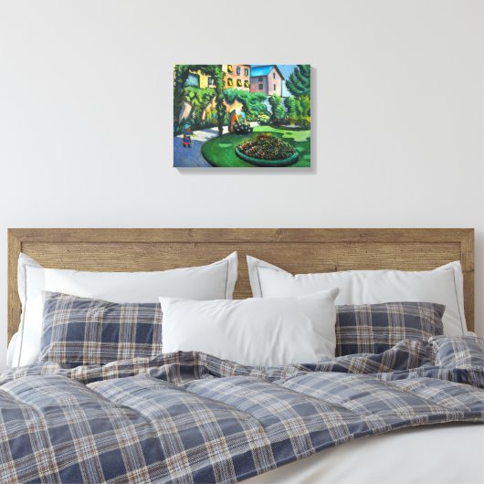 Een tuin, Gartenbild door August Macke,  kunst Canvas Afdruk (Insitu (Slaapkamer))