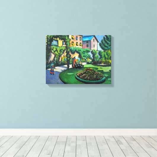 Een tuin, Gartenbild door August Macke,  kunst Canvas Afdruk (Insitu (Houten vloer))