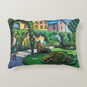 Een tuin, Gartenbild door August Macke,  kunst Decoratief Kussen