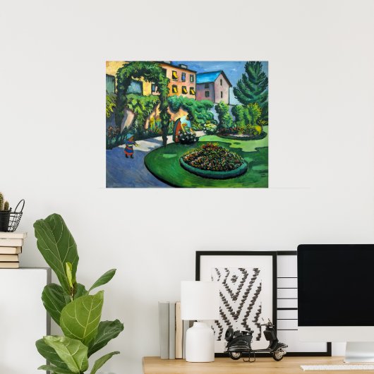 Een tuin, Gartenbild door August Macke,  kunst Poster (Thuiskantoor)