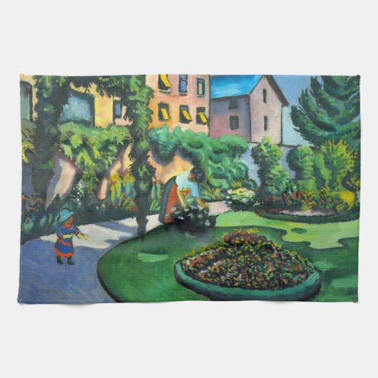 Een tuin, Gartenbild door August Macke, kunst Theedoek (Horizontaal)