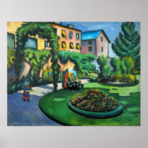 Een tuin, Gartenbild door August Macke, Vintage Ar Poster
